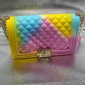 NWT Quilted Gold Chain Shoulder Bag